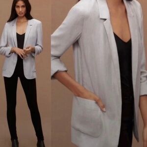 Aritzia Light Gray Open-Front Blazer